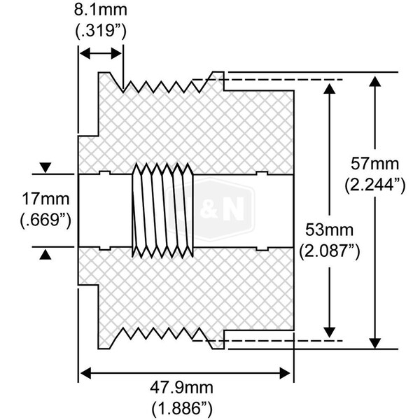 Aftermarket JAndN Electrical Products Pulley 206-48016-JN - main